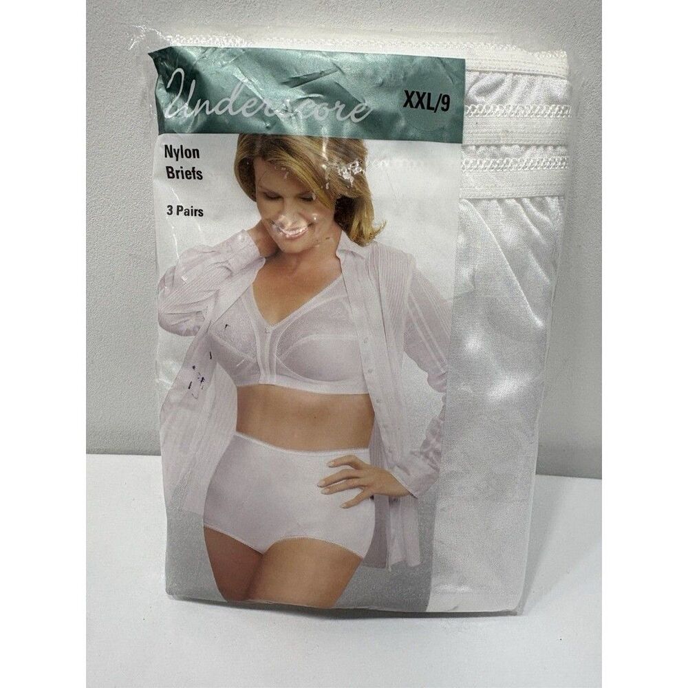 Underscore Nylon Briefs Panties Size 9 xxl Pack of 3 Granny Panties Vintage New
